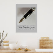 Poster I Love Fountain Pens (Cuisine)
