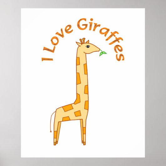 Poster I Love Giraffes (Devant)