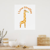 Poster I Love Giraffes (Cuisine)