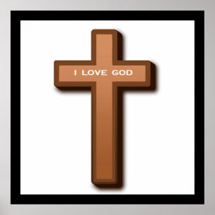 POSTER "I LOVE GOD" CROSS