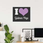Poster I Love Guinea Pigs (Bureau à domicile)