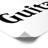 Poster I Love Guitar Red Heart of Music Notes (Coin)