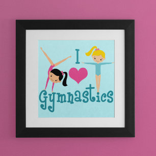 Poster I Love Gymnastics Cute Gymnast