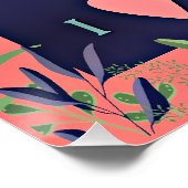 Poster I Love Hawaii, aquarelle illustration florale, (Coin)