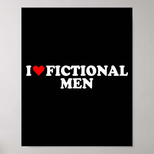 Poster I Love Heart Fictional Men Simple Cute Funny Readi (Devant)