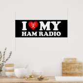Poster I Love (Heart) My Ham Radio (Cuisine)