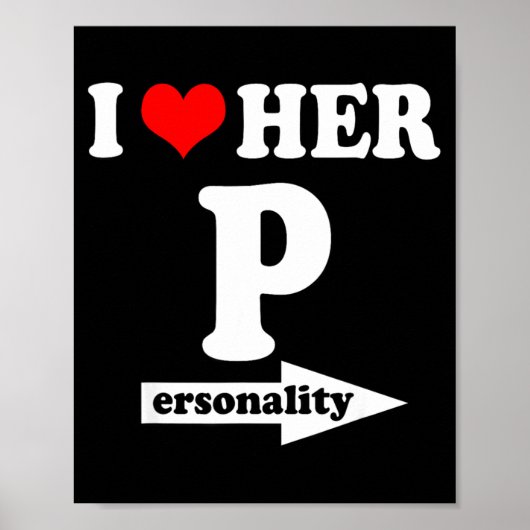 Poster I Love Her Ity Funny Valentine's Day Couple Matchi (Devant)