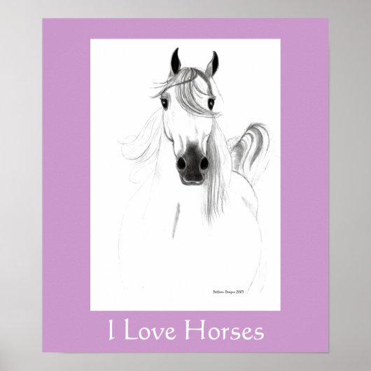 Poster I Love Horses - Customisé (Devant)