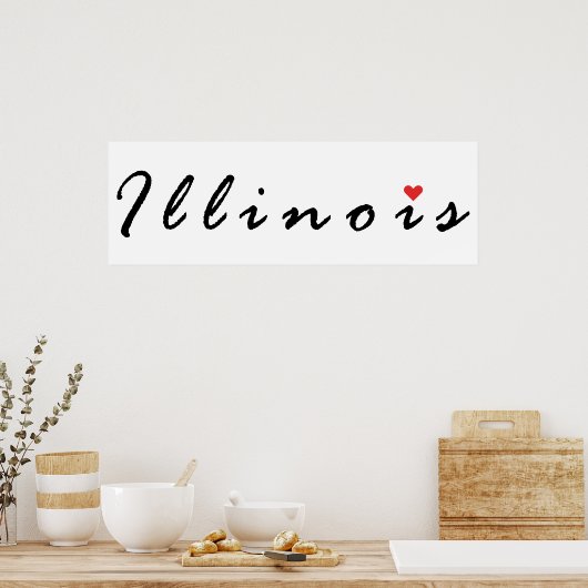 Poster I love Illinois (Cuisine)