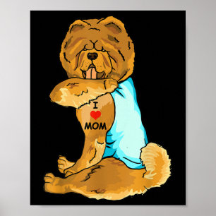 Poster I Love Maman Tattoo Chow Chow Maman Amoureux des c