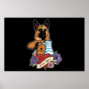 Poster I Love Maman Tattoo I German Shepherd Maman