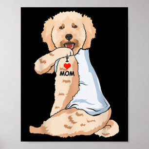 Poster I Love Maman Tattoo Poodle Maman Amoureux des chie