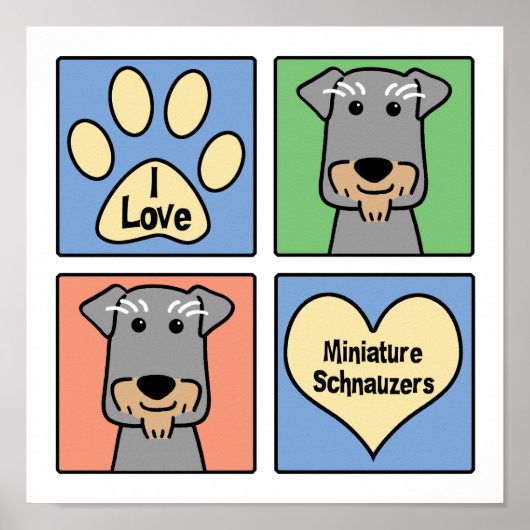Poster I Love Miniature Schnauzers (Devant)