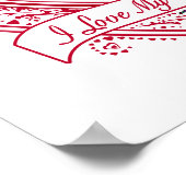 Poster I Love My Girlfriend ! Photo Red Hearts (Coin)