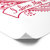 Poster I Love My Grandparents ! Photo Red Hearts (Coin)