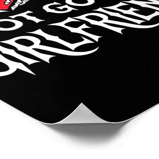 Poster I Love My Hot Goth Gf Skeleton Hand Heart Valentin (Coin)