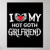 Poster I Love My Hot Goth Gf Skeleton Hand Heart Valentin (Devant)