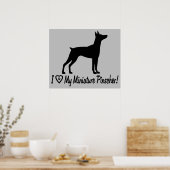 Poster I Love My Miniature Pinscher in Silhouette (Cuisine)