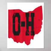 Poster I Love My Ohio Home Script Ohio Buckeye State (Devant)