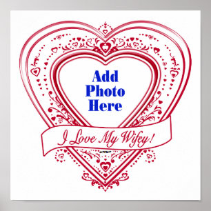 Poster I Love My Wifey ! - Photo Red Hearts