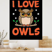 Poster I Love Owls (Cuisine)