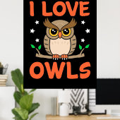 Poster I Love Owls (Bureau à domicile)