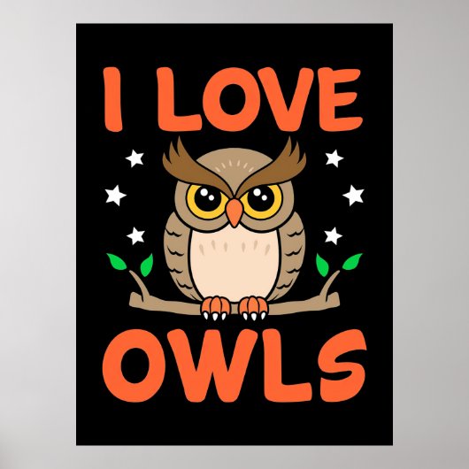 Poster I Love Owls (Devant)