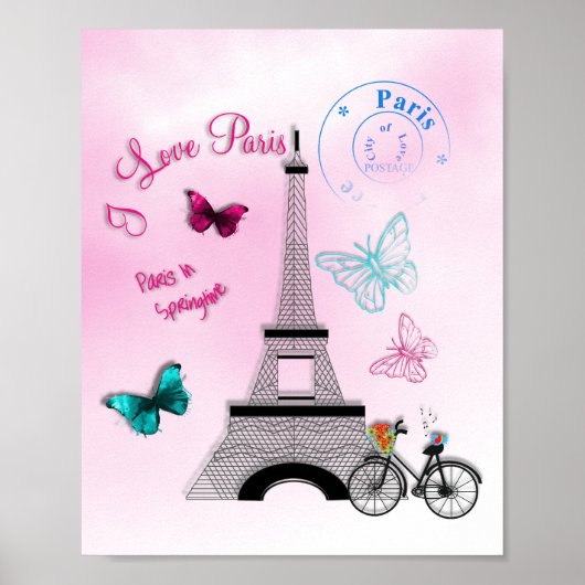 Poster I Love Paris In Springtime (Devant)