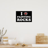 Poster I Love Peinture Rocks Cute Rock Peintre (Cuisine)