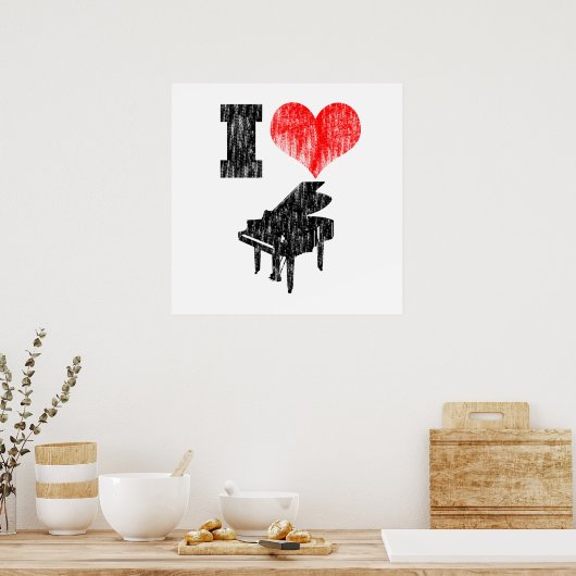 Poster I Love Piano (Cuisine)