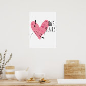 Poster I LOVE PILATES Pilates Pose sur Réformateur (Cuisine)