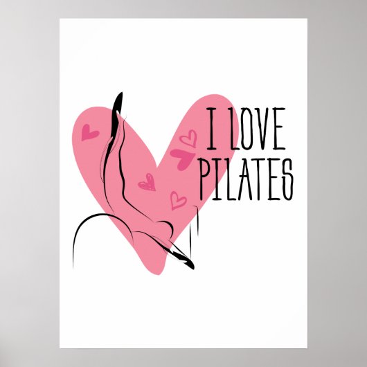 Poster I LOVE PILATES Pilates Pose sur Réformateur (Devant)