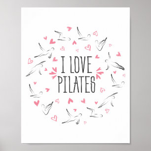 Poster I LOVE PILATES Pilates Poses en forme de cercle