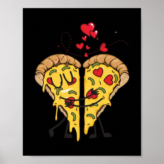 Poster I Love Pizza Fun Fast Food (Devant)