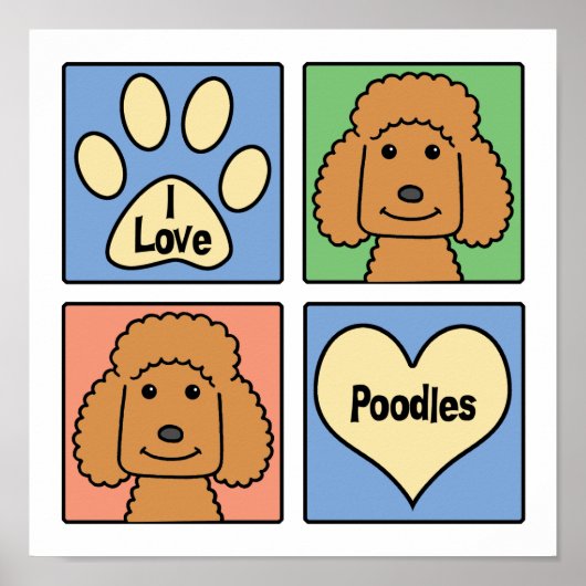 Poster I Love Poodles (Devant)