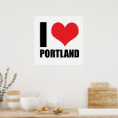 Poster I love Portland (Cuisine)