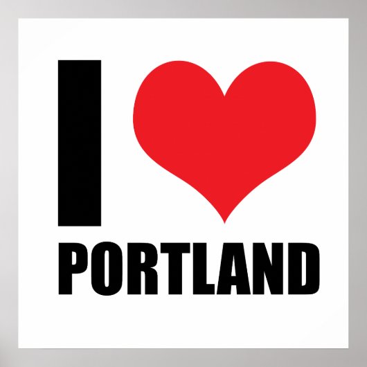 Poster I love Portland (Devant)
