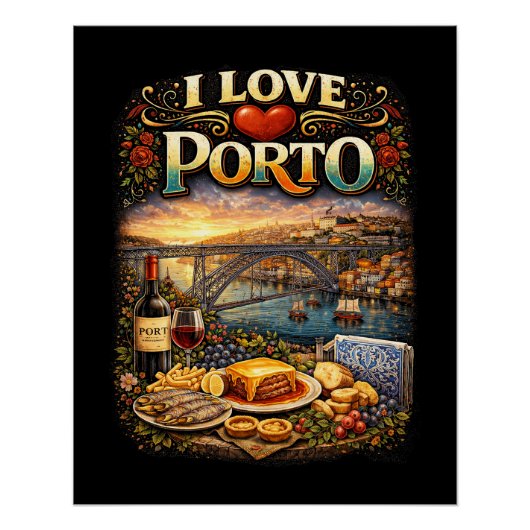 Poster I Love Porto (Devant)