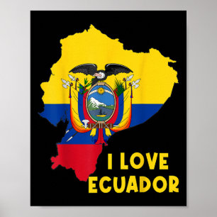 Poster I Love Quito Hello Ecuador Carte Drapeau Fière Ecu