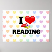 Poster I Love Reading, design coloré (Devant)