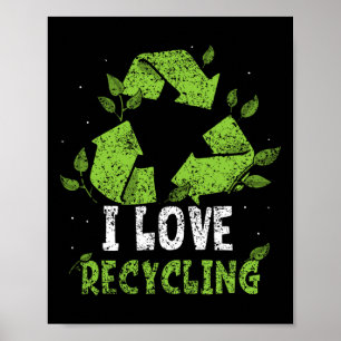 Poster I Love Recyclage Jour des terres de déchets enviro