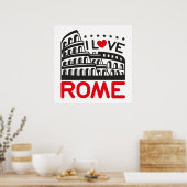 Poster I Love Rome Italy Colosseum Travel (Cuisine)