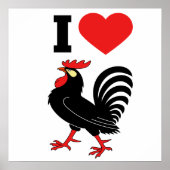Poster I Love rooster (Devant)