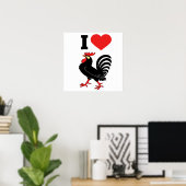 Poster I Love rooster (Bureau à domicile)