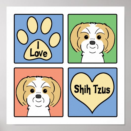 Poster I Love Shih Tzus (Devant)