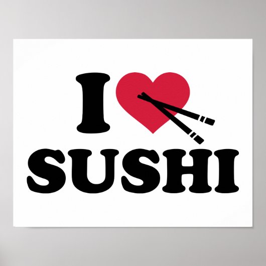 Poster I love Sushi (Devant)