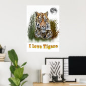 Poster I love tigers (Bureau à domicile)