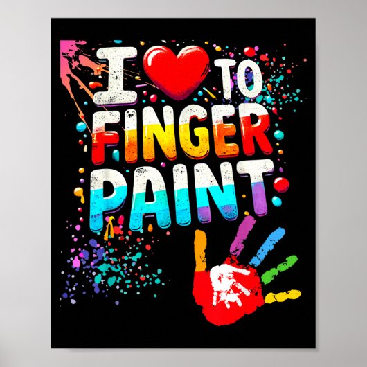 Poster I Love To Finger Paint, I'm Paint Cute Valentines  (Devant)