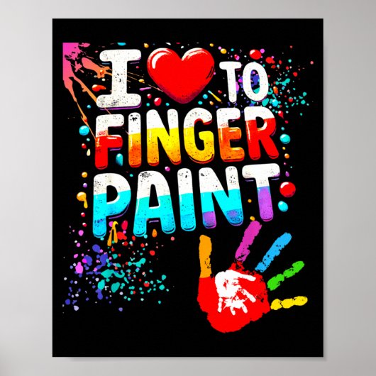 Poster I Love To Finger Paint Im Paint Cute Valentines  (Devant)
