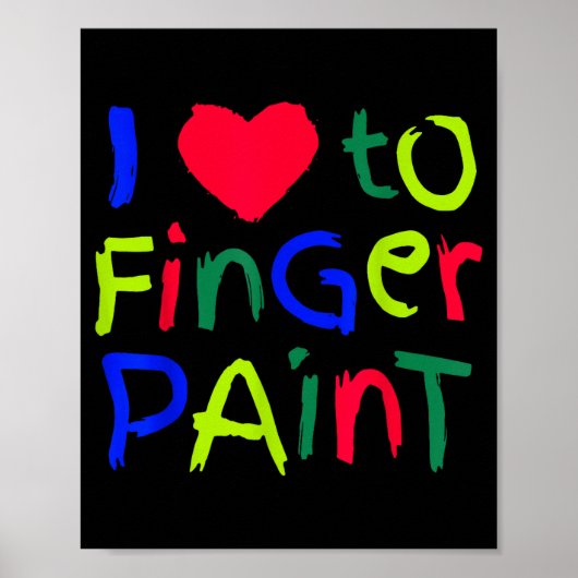 Poster I Love To Finger Paint Matching I'm Paint Couple V (Devant)